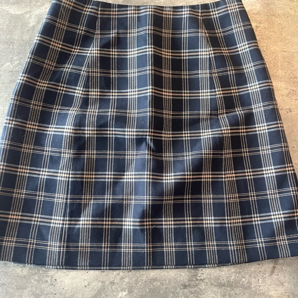 Babaton Navy and White Plaid Mini Skirt - Picture 3 of 3